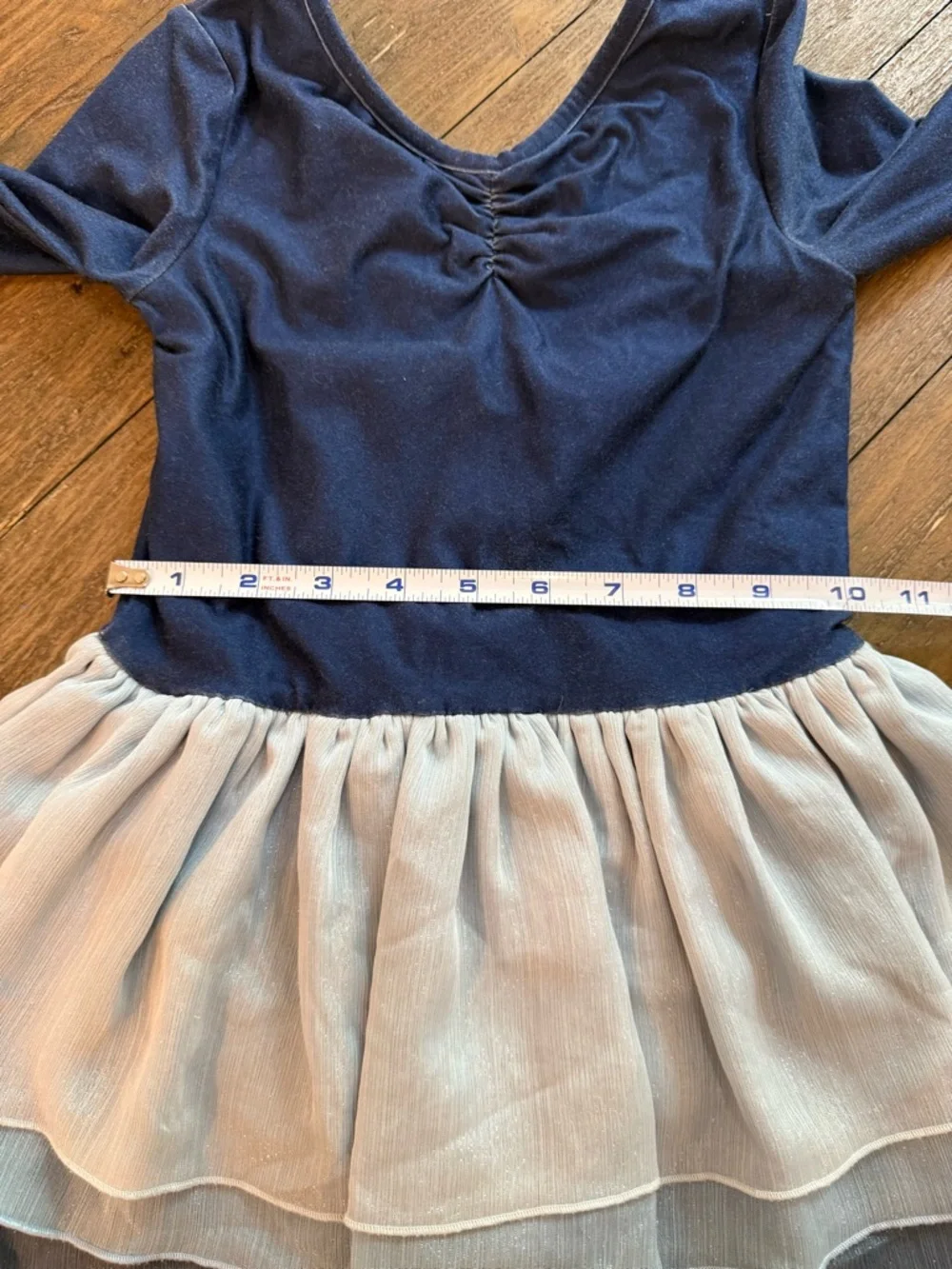 Cheeky Plum Girls 5T Navy Blue Long Sleeve Ballet Dance Leotard Tutu Dress